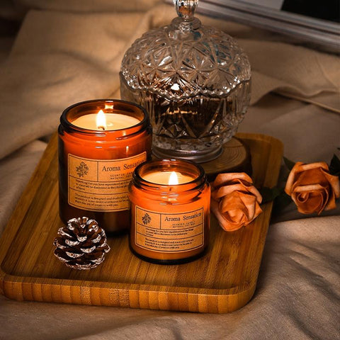 Romantic Natural Rose petal Scented Candles-HA00356-Veeddydropshipping