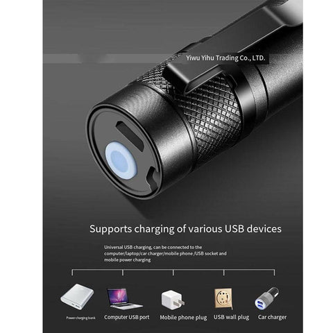 USB Rechargeable LED Flashlight Use Powerful T6 lamp beads 100 meters lighting-TI00779-Veeddydropshipping