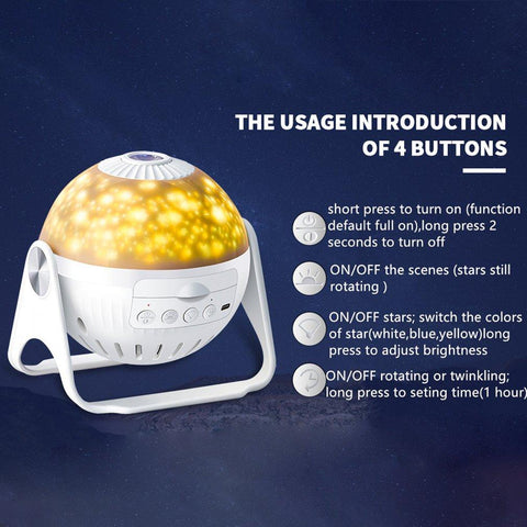 LED Star Projector Night Light 7 in 1 Planetarium Projectionr Galaxy Starry Sky -CE00782-Veeddydropshipping