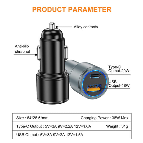 6A USB Car Charger For iphone 13 12 Pro Max Quick Charge-PA01168-Veeddydropshipping