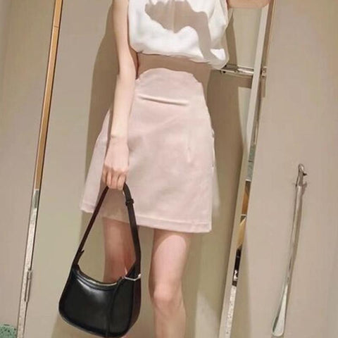 Solid Empire Slim Knee Sexy Mini Skirts Women-WF00477-Veeddydropshipping