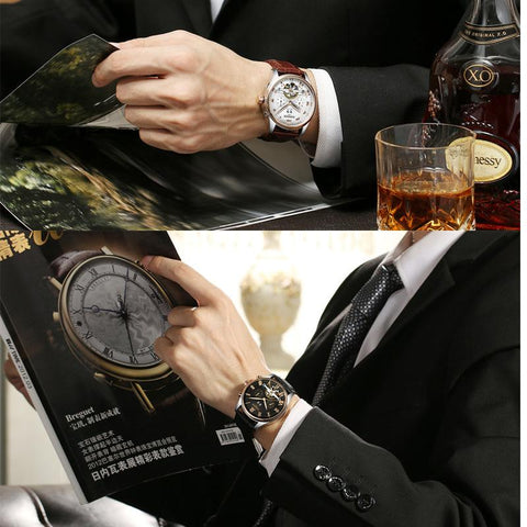 luxury  watches Men Skeleton Mechanical Automatic analog watch -JW00703-Veeddydropshipping