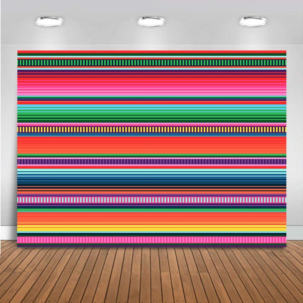 Colored Stripes Fiesta Backdrop Cinco De Mayo Mexican Festival Photography-CE00469-Veeddydropshipping