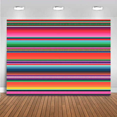 Colored Stripes Fiesta Backdrop Cinco De Mayo Mexican Festival Photography-CE00469-Veeddydropshipping