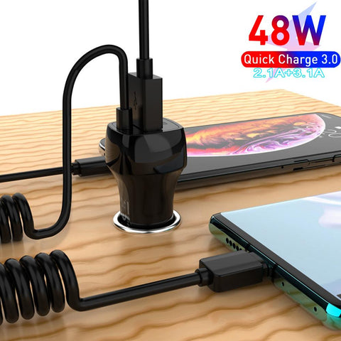 48W USB Car Charger QC3.0 5V Typec usb devices-PA01140-Veeddydropshipping