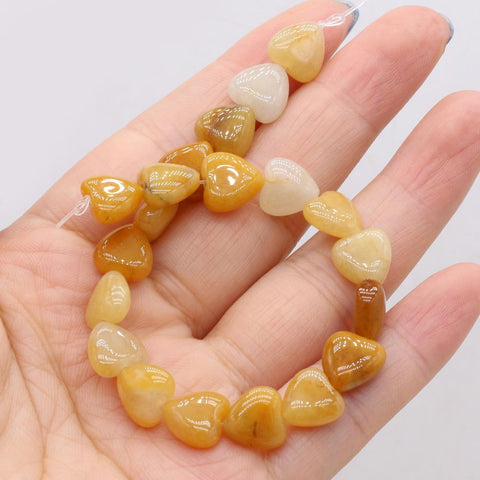 Natural Stone Heart shape Loose Beads Crystal for Jewelry Making DIY -JW01491-Veeddydropshipping