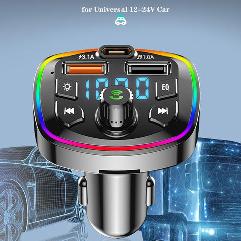 Car Hands-Free Bluetooth-compaitable 5.0 FM Transmitter-PA01184-Veeddydropshipping