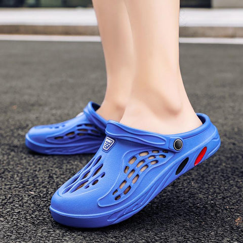 Man Hoof Thongs Stamp Garden Beach Black Big Size Slippers-BS01442-Veeddydropshipping