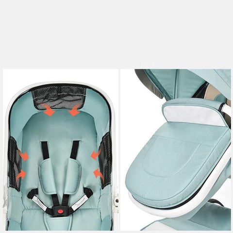 New Baby stroller 2 in 1,Green baby carriage folded stroller high lands-TB00377-Veeddydropshipping