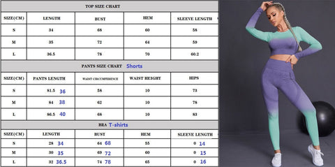 Women Yoga Set Long Sleeve Crop Top High Waist Running Leggings -OS00809-Veeddydropshipping