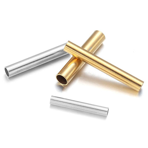 Steel Tube Beads Metal Long Tube Connectors  DIY Jewelry Making-JW01484-Veeddydropshipping