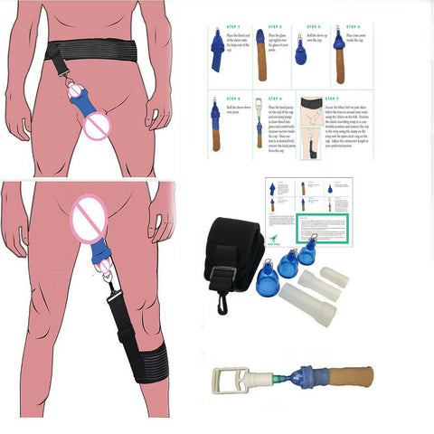 Male Penis Extender Vacuum Cup Set Glans Extension Silicone Sleeve Stretcher-BH01194-Veeddydropshipping