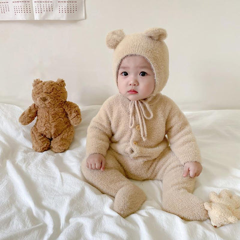 Baby Velvet Jumpsuit Autumn Winter Girl Baby Romper Bodysuit-TB00704-Veeddydropshipping