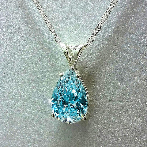 Water Drop Cubic Zirconia Crystal Women Necklace Simple -JW01344--Veeddydropshipping