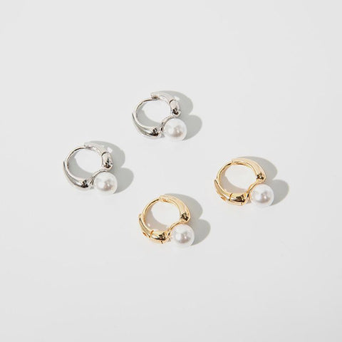 Simple Celebrity Style Gold Pearl Drop Earrings For Woman-JW00145-Veeddydropshipping
