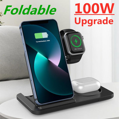 100W 3 In 1 Wireless Charger Stand For iPhon-PA01069-Veeddydropshipping