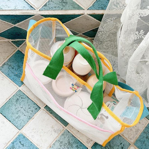 2023 summer New Vacation Contrast Color Mesh Large-capacity-TB00196-Veeddydropshipping