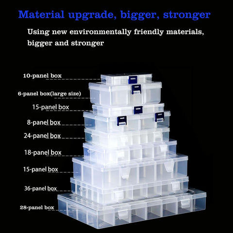 Container Plastic Box Practical Adjustable Compartment-HA00784-Veeddydropshipping