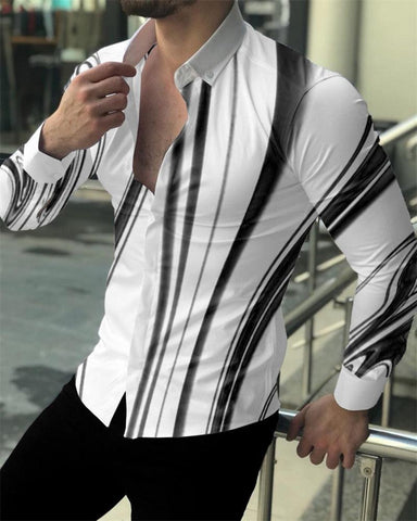 Tops Social Lapel Button Down Shirt Casual-MF00022-Veeddydropshipping