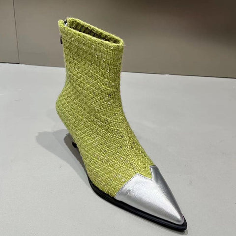 Pointed Toe Fashion Bling Ladies Modern Ankle Boots-BS00947-Veeddydropshipping