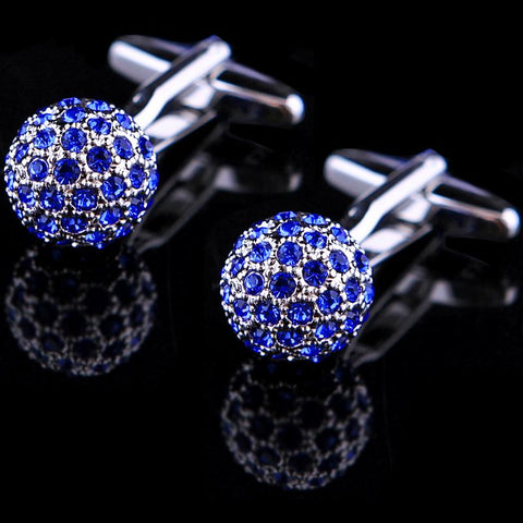 Jewelry Blue Crystal Wholesale designer  shirt cufflinks for mens -JW01317-Veeddydropshipping