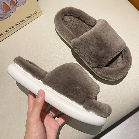 Women Winter House Warm Furry Slippers Women Flip Flops-BS01237-Veeddydropshipping