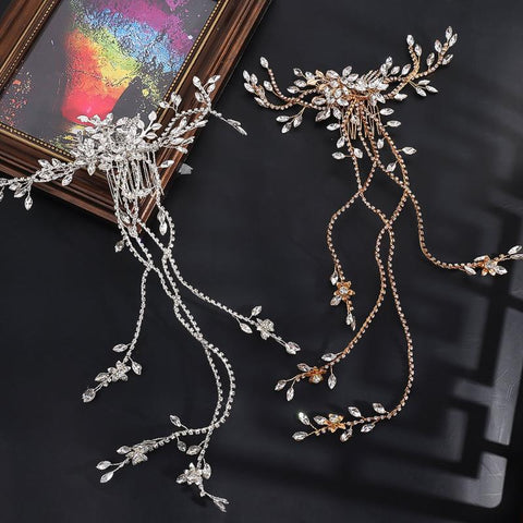 Crystal Wedding Hair Combs Hair Accessories for Bridal  -JW00457-Veeddydropshipping