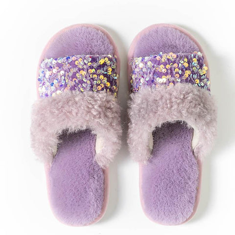 Women Blingbling Slippers Women Sequins Plush-BS01260-Veeddydropshipping