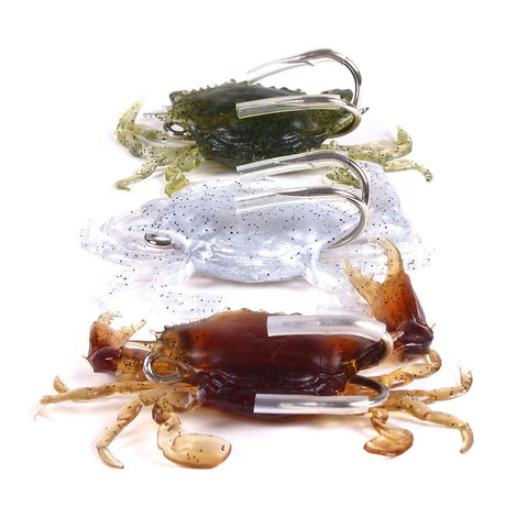 3pcs 19g 3D Simulation Crab Bait With Hook Artificial Soft Silicone Lure-OS00530-Veeddydropshipping