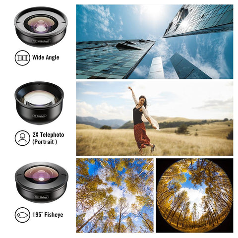 APEXEL 4K Lens Kit 5 in 1 Camera Portrait Wide Macro-PA01220-Veeddydropshipping