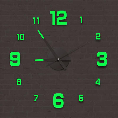 3D Wall Clock Luminous Frameless Wall Stickers-HA00205-Veeddydropshipping