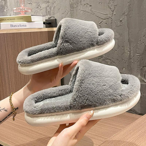 Women Winter House Warm Furry Slippers Women Flip Flops-BS01237-Veeddydropshipping
