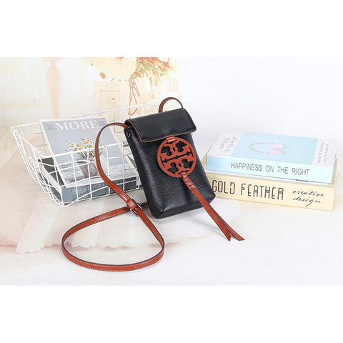 phone bag first layer cowhide shoulder bag vertical small-BS00197-Veeddydropshipping