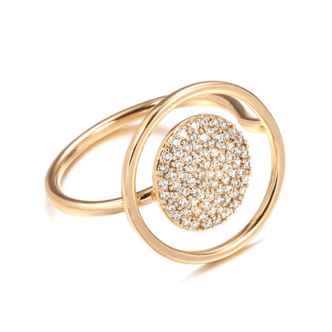 Natural Zircon Full Paved Women Ring  Rose Gold Unique Luxury-JW00030-Veeddydropshipping