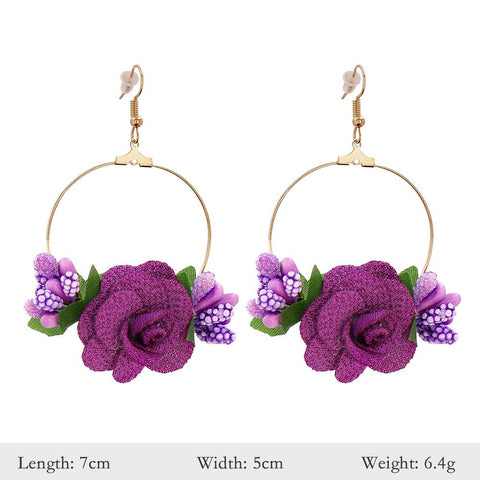 Elegant Purple Series Styles Metal Rhinestone Tassel Dangle Earrings -JW01443-Veeddydropshipping