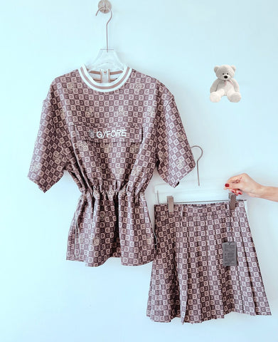 Spring/Summer Golf Shirts/Skirts Women's Embroidered Jacquard Short -OS00737-Veeddydropshipping