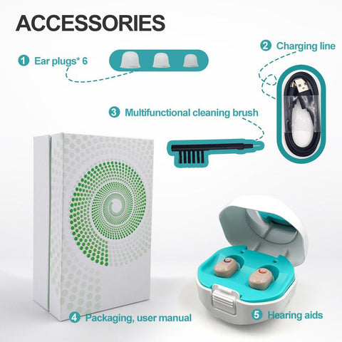 Hearing Aids 6 Earplugs Small Brush Sound-BH00816-Veeddydropshipping