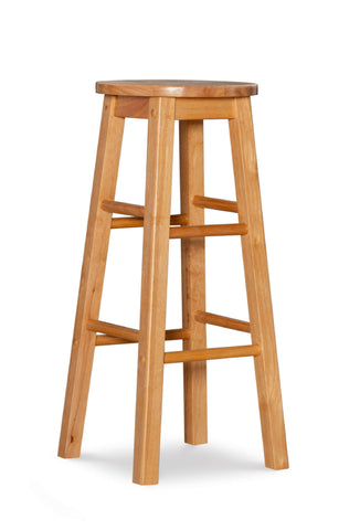 Round Solid Wood Bar Stool-HA01727-Veeddydropshipping