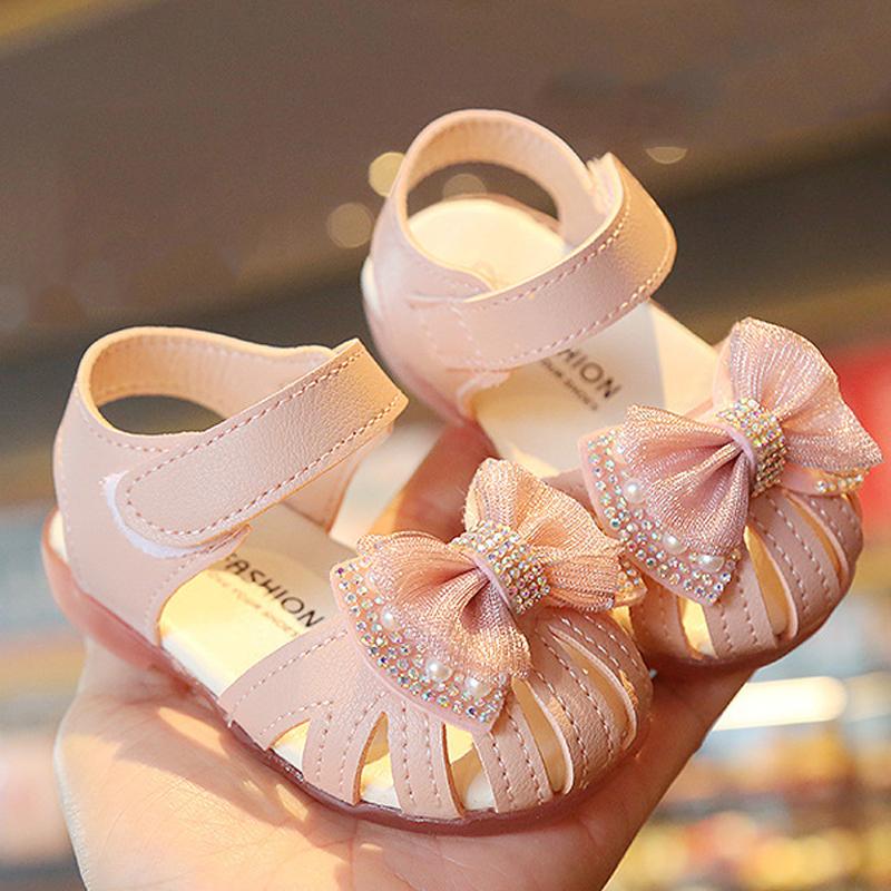Summer Baby Girls Sandals Bowtie Fashion Pink Princess-TB00109-Veeddydropshipping