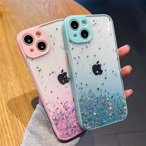 Case For iPhone 14 13 12 11 Pro Max XR 8 7 Glitter Clear Shockproof Phone Cover-PA00119-Veeddydropshipping