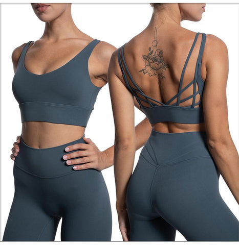 2023 Summer Butterfly Back Yoga Set Women Leggings Running Yoga Suits Sportswear -OS00794-Veeddydropshipping