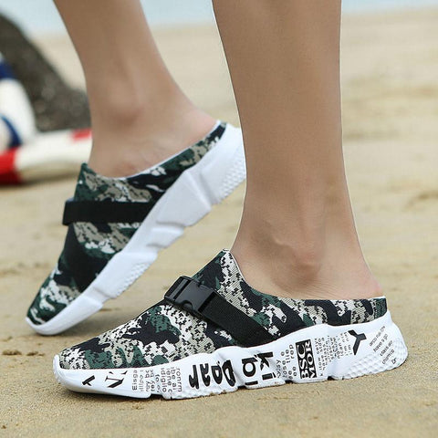 Summer Breathable Outdoor Mens Half Slippers Camo-BS01576-Veeddydropshipping