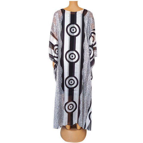 Abayas Women Geometric Print Maxi Dress-WF01538-Veeddydropshipping