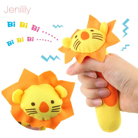 8 Styles Animal Shape Hand Bell Ring Rattles Plush Soft BB Stick Toys-TB00524-Veeddydropshipping