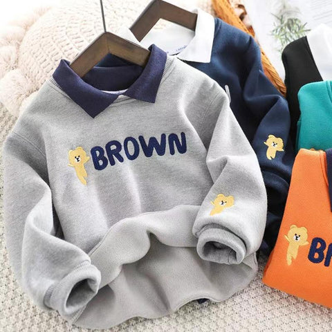 Boys Fleece-Lined Thickened Cotton Jacket Children-Veeddydropshipping