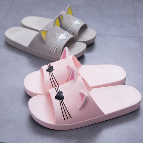 Sandals Cartoon Cats Flip Flops Men Couple&#39;s-BS01192-Veeddydropshipping