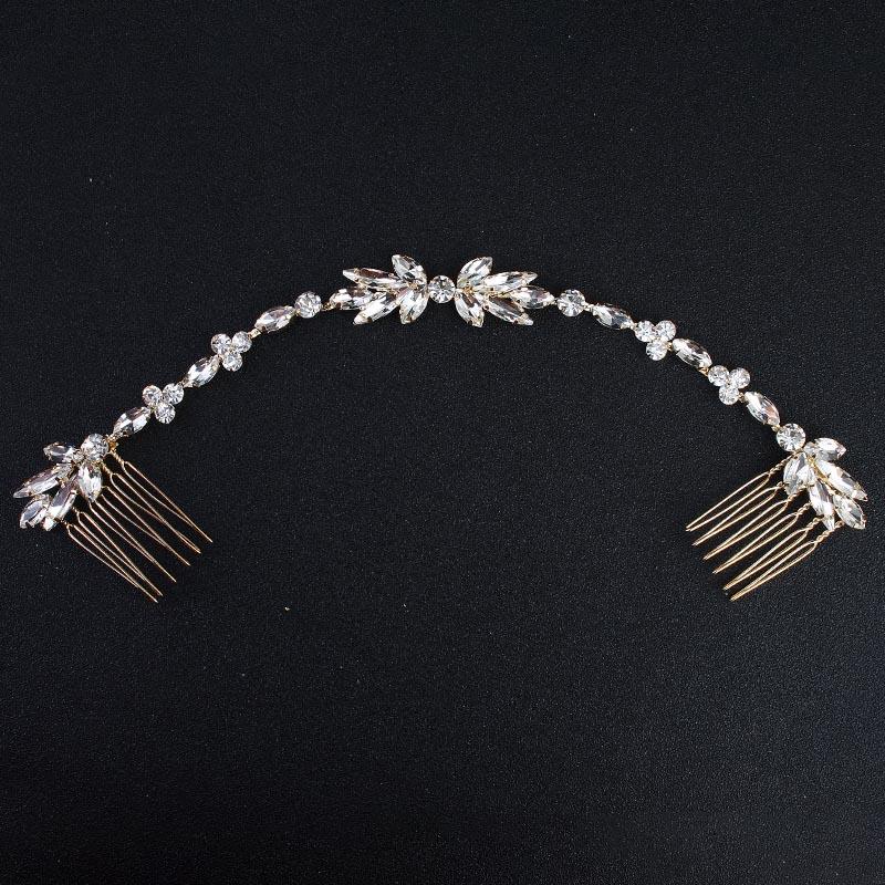 Classic Wedding Long Hair  Crystal Bride Hair Jewelry -JW00490-Veeddydropshipping