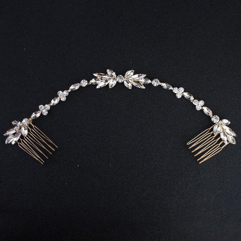 Classic Wedding Long Hair  Crystal Bride Hair Jewelry -JW00490-Veeddydropshipping
