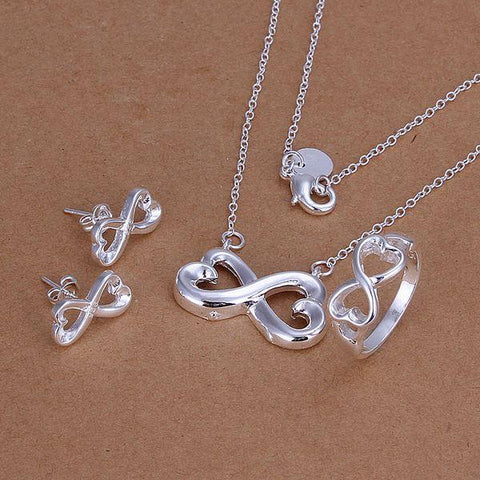 925 sterling Silver  bracelet Earrings fashion jewelry sets -JW00309-Veeddydropshipping