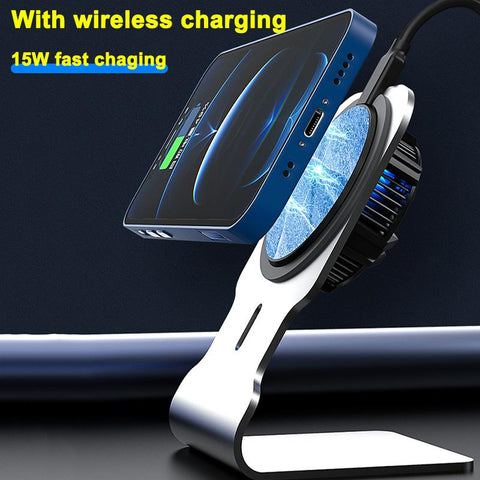 Mobile Phone Cooler Semiconductor Magnetic Fan Game with wireless charging phone stand Magsaf-PA00601-Veeddydropshipping